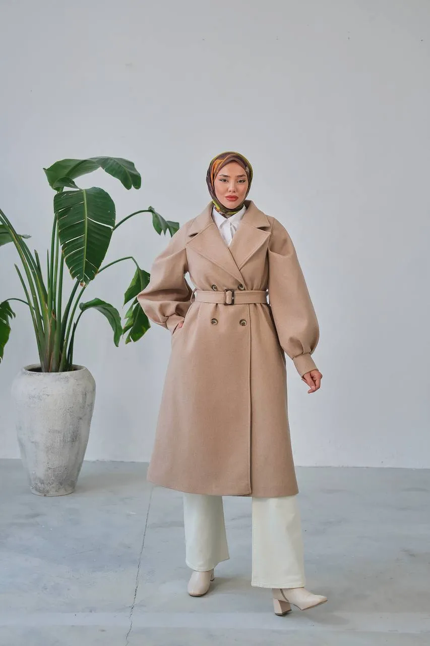 The Iconic Eva Double Breasted Balloon Sleeve Coat