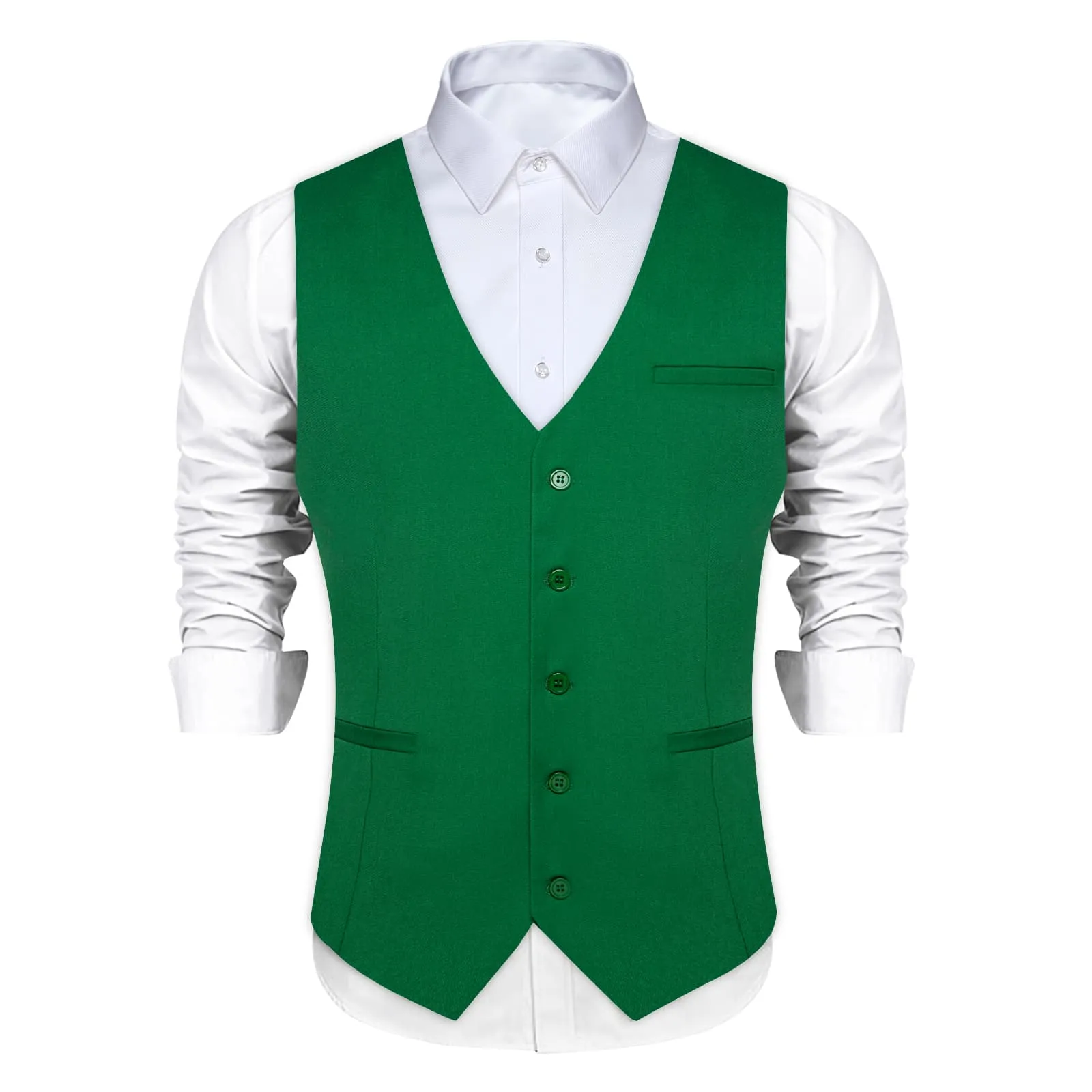 Ties2you Work Vest Cadmium Green Solid Silk Mens Dress Tuxedo Vest for Formal