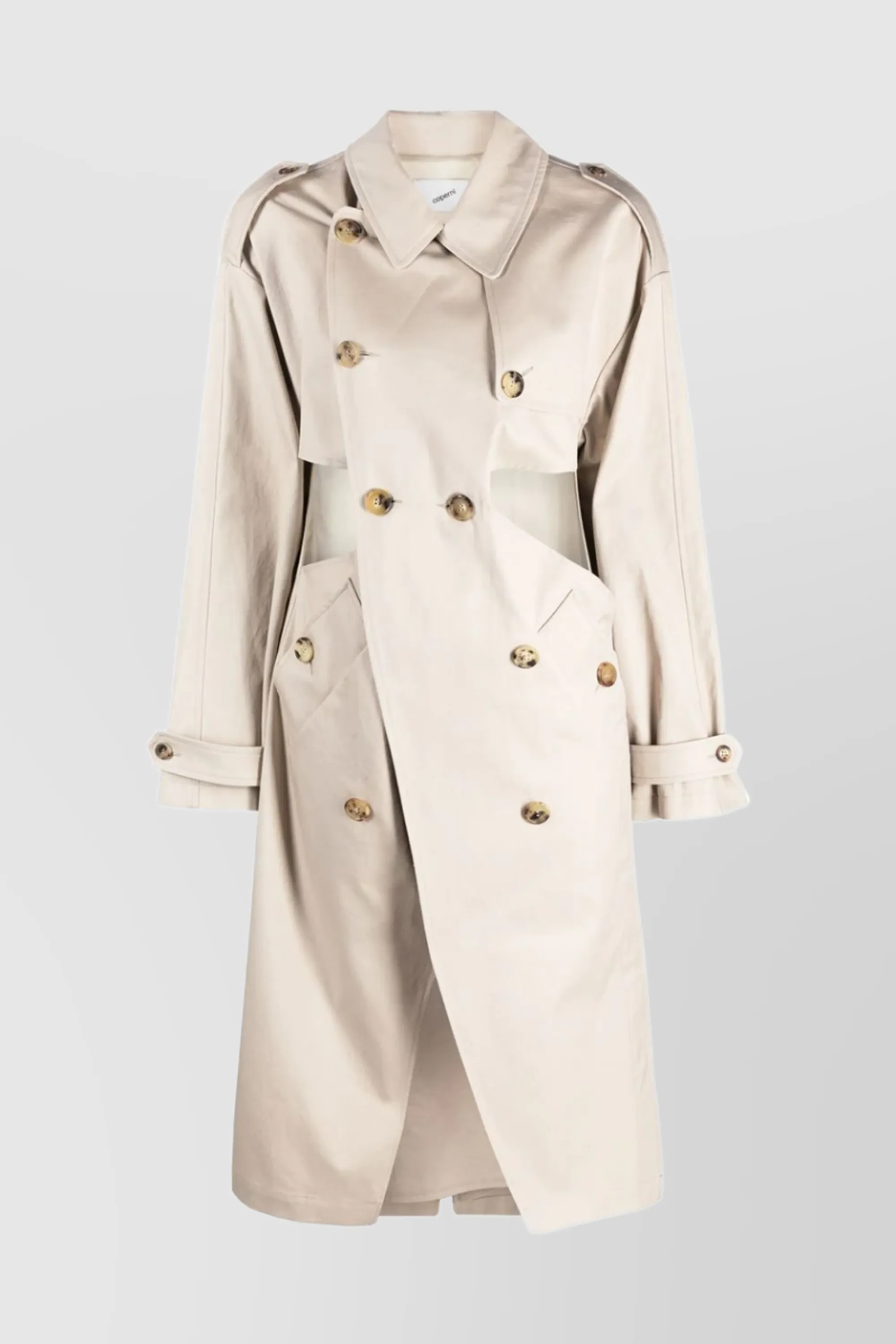 Twisted cut-out trench coat