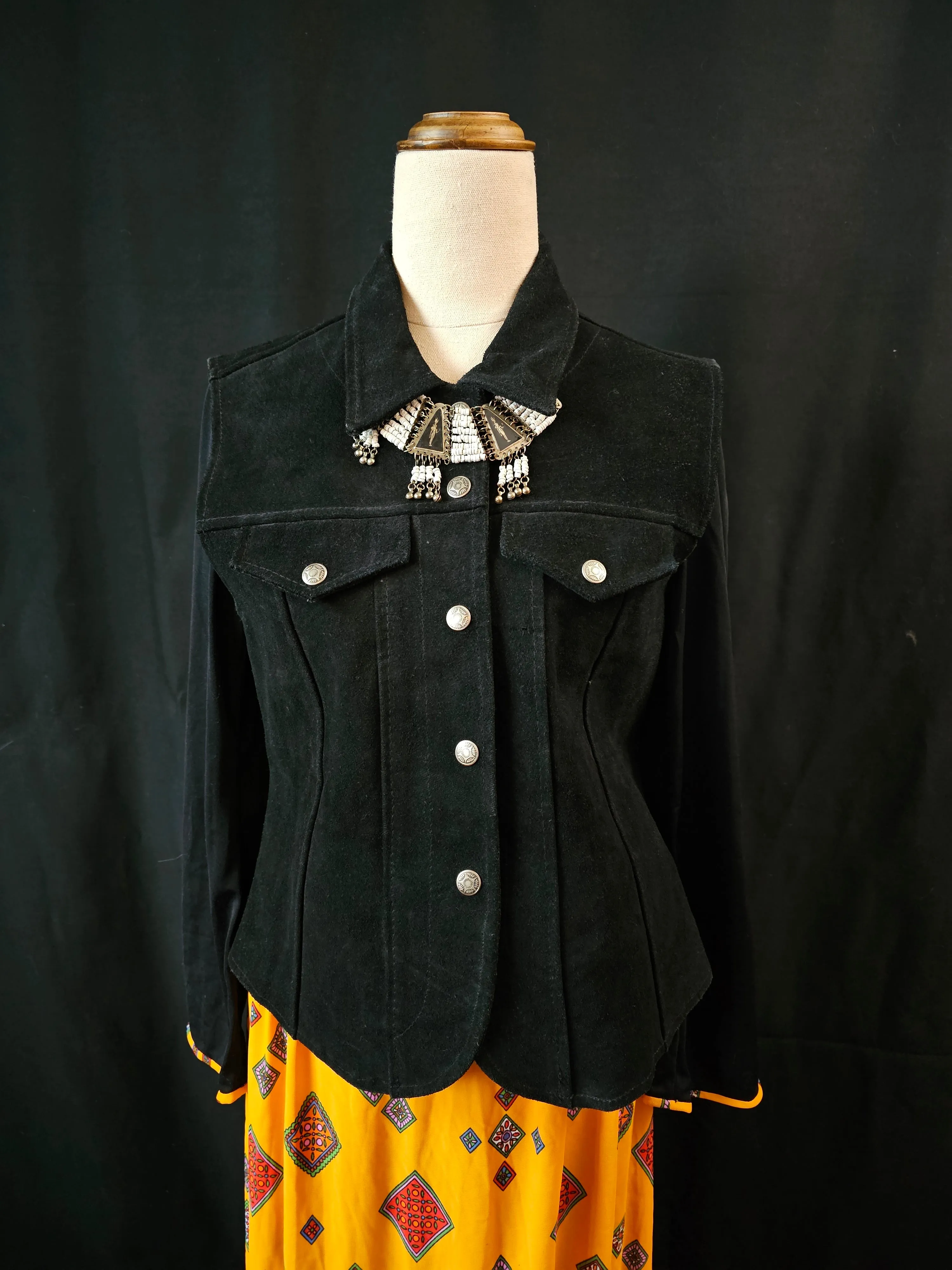 Vintage black Suede Vest M