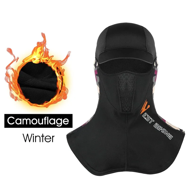 Winter Warm Cycling Cap Men Women Balaclava Sport Scarf Neck Warmer Ski Bicycle Motocycle Running Head Cap Bike Hat