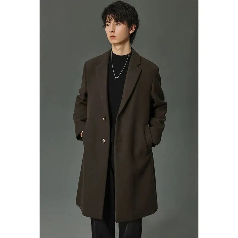 Wool Overcoat with Button Closure