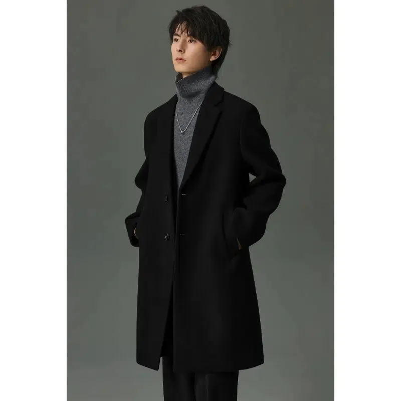 Wool Overcoat with Button Closure