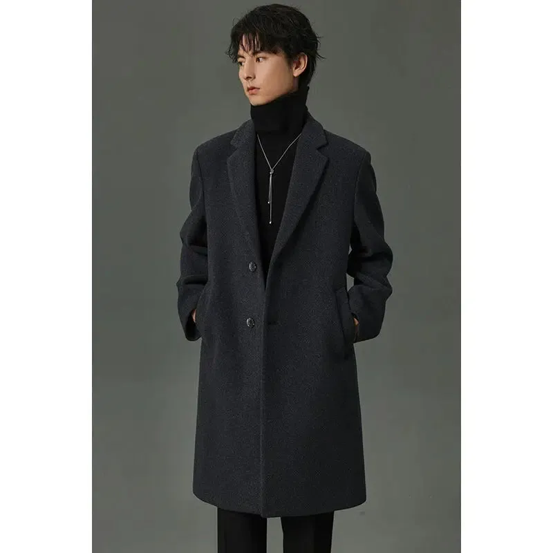 Wool Overcoat with Button Closure