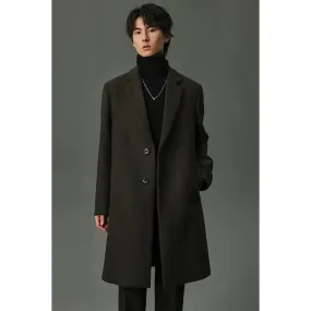 Wool Overcoat with Button Closure