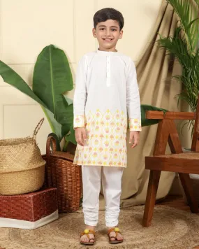 Zahra Boys Hand-Block Printed Ethnic Cotton Kurta Set