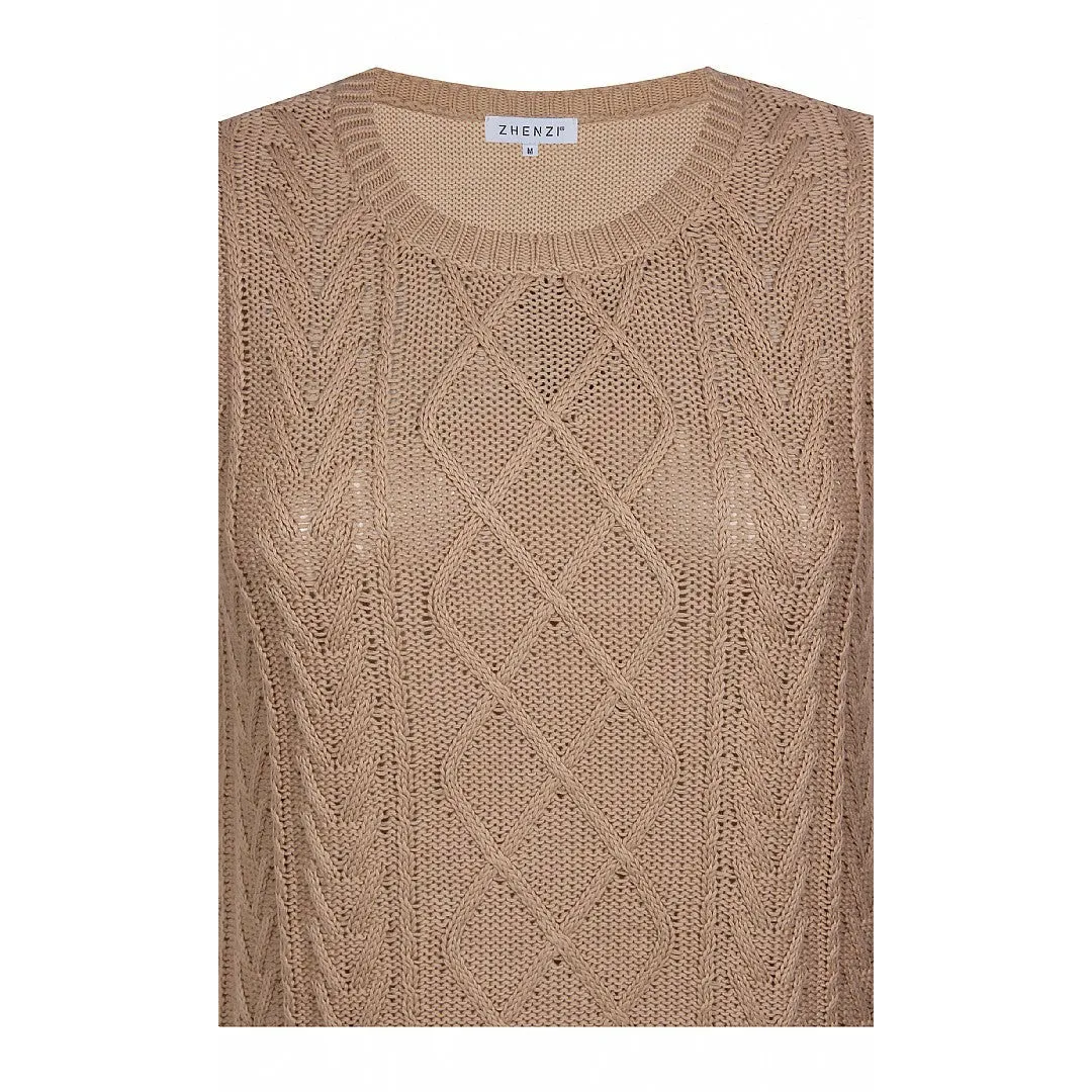 Zhenzi Sleeveless Pullover in Beige