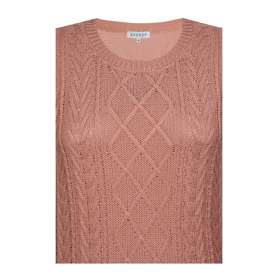 Zhenzi Sleeveless Pullover in Salmon