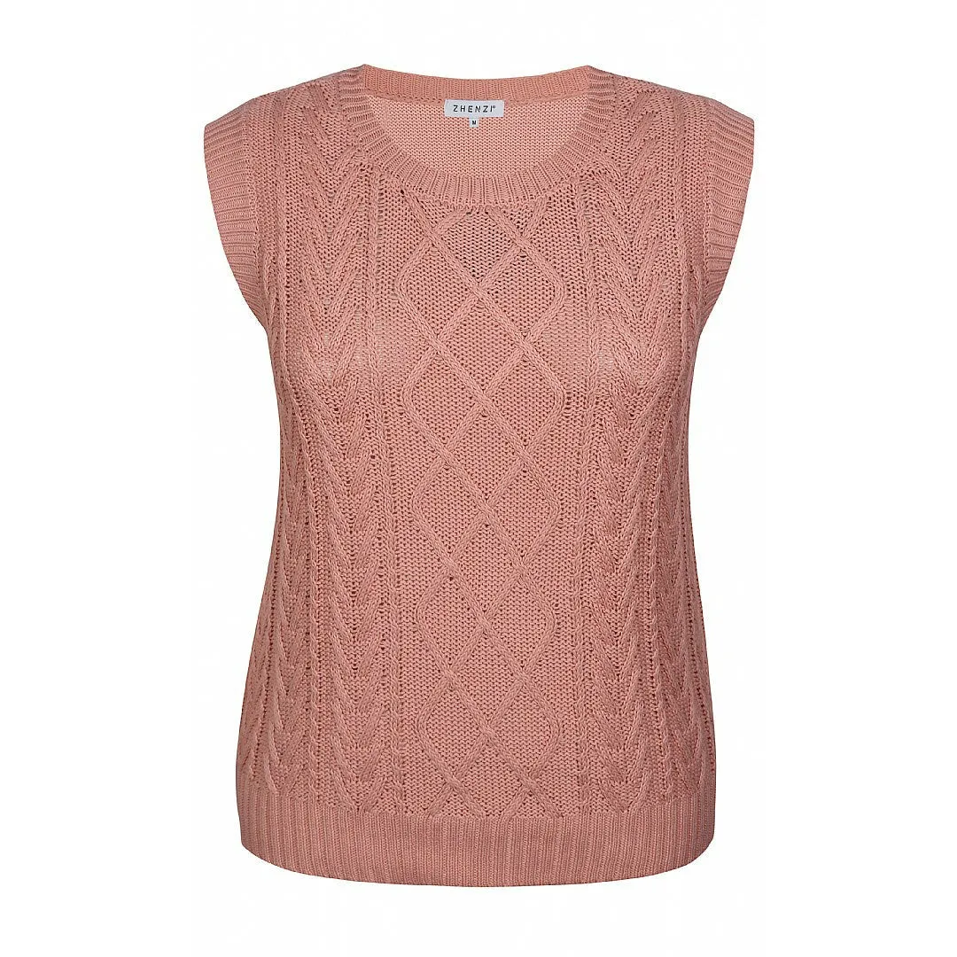 Zhenzi Sleeveless Pullover in Salmon